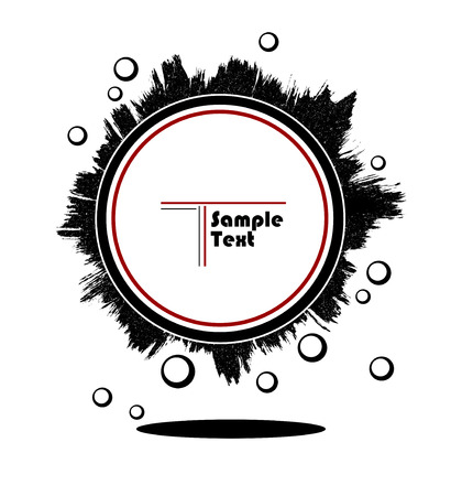 Abstract circle  frame in black white red colors for advertising something のイラスト素材