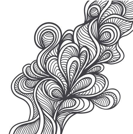 Doodle elements in handmade style or abstract doodle background black on white for coloring page or relax coloring book or for wallpaper or for package or for decoration clothes or different thingのイラスト素材