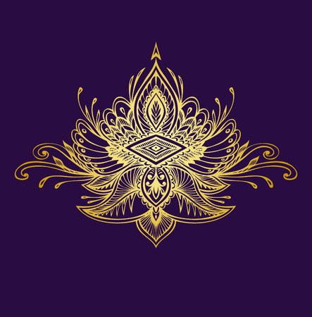 Abstract, Zentangle, Zendoodle, symbol, Boho, Indian, Asian, Ethno, style, tattoo, black, white, decoration, decorate, T-shirt, coloring page, line art, creative, beautiful, ornament, vector, illustrationのイラスト素材