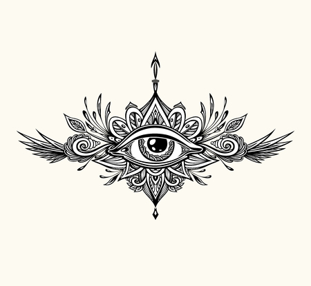 Abstract tattoo of black and whiteのイラスト素材