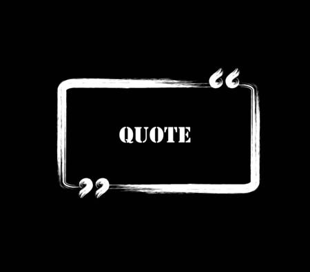 Frame for quote made by hand drawn brushes white blackのイラスト素材