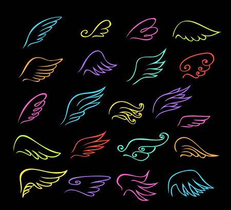 Set of Abstract Wings birds and angelのイラスト素材