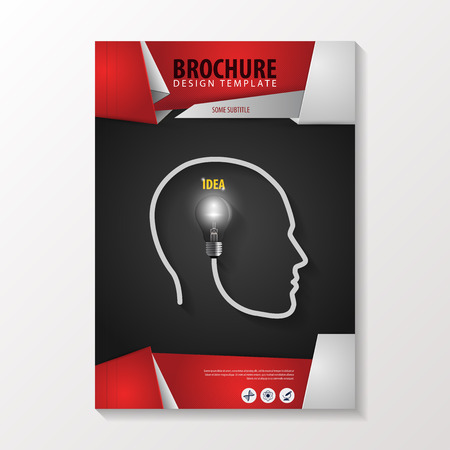 Abstract origami style brochure template with idea. Flyer Layout. Infographic Elements. Vector illustrationのイラスト素材