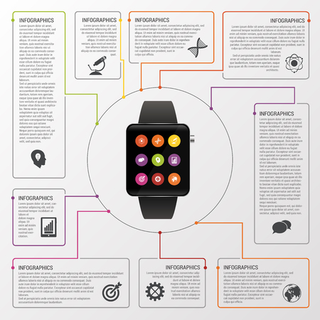 Modern work time management planning infographics. Business concept. Vector illustrationのイラスト素材