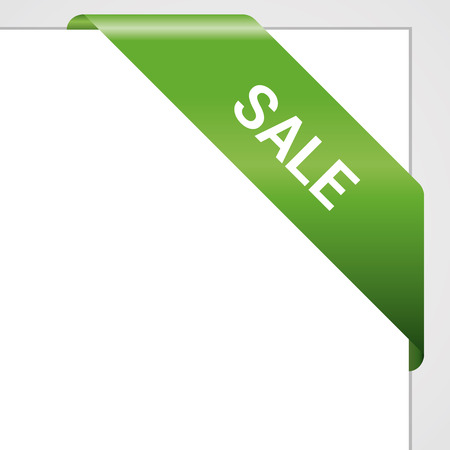 Green paper tag - Vector sale announcementのイラスト素材