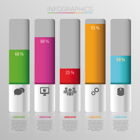 abstract data percent infographic. Vector illustrationのイラスト素材