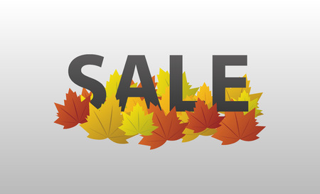 vector sale with autumn leavesのイラスト素材