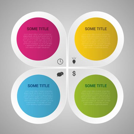Infographic design circles on the grey backgroundのイラスト素材