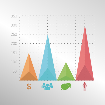 colorful infographic diagram elements with triangleのイラスト素材