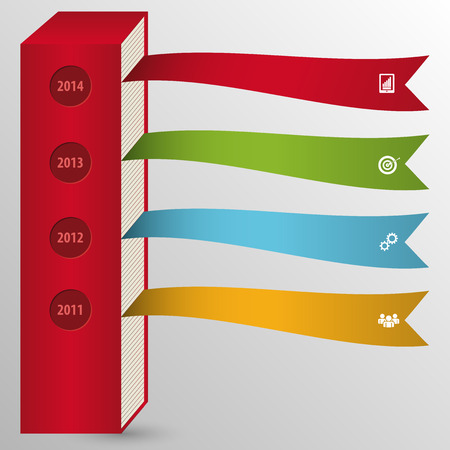 Infographic Colorful Flat Timeline Template. Vector Illustrationのイラスト素材