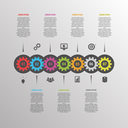 Abstract infographic vector. Business template with gearのイラスト素材
