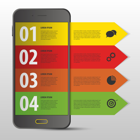 Mobile Infographic design template. Modern banner. Web. Vectorのイラスト素材