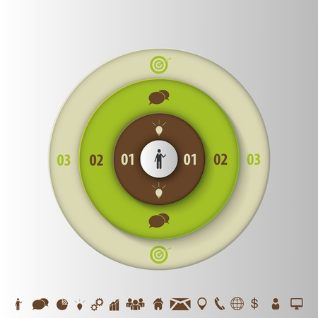 Infogrphic design template. Target with icons. Vectorのイラスト素材