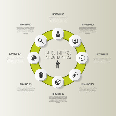Circle for business concepts with icons. Vectorのイラスト素材