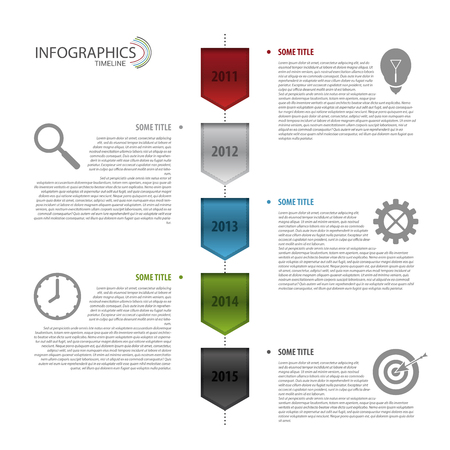 Flat colorful abstract timeline infographics vector.のイラスト素材