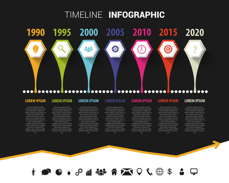 Timeline infographic design template. Vector illustrationのイラスト素材