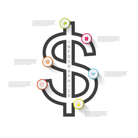 Line Diagram Template Vector. Business. Infographicsのイラスト素材