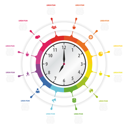 Modern work time management planning infographicsのイラスト素材