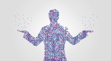 Man with his arms wide open. Abstract. Vectorのイラスト素材