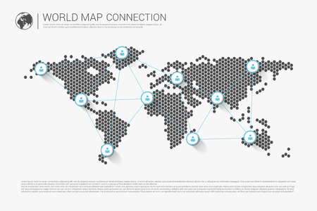 Modern world map connection concept. Vectorのイラスト素材