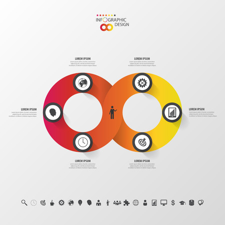 Modern infographic option banner. Abstract round infinity.のイラスト素材
