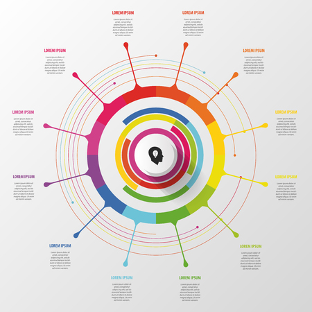 Infographic. Colorful circle with text. Vectorのイラスト素材
