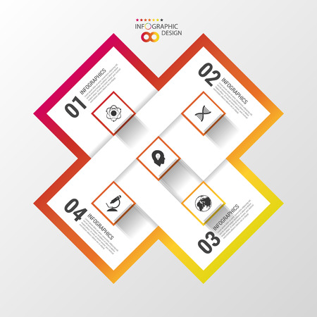 Modern infinite square origami style options banner. Vector illustrationのイラスト素材