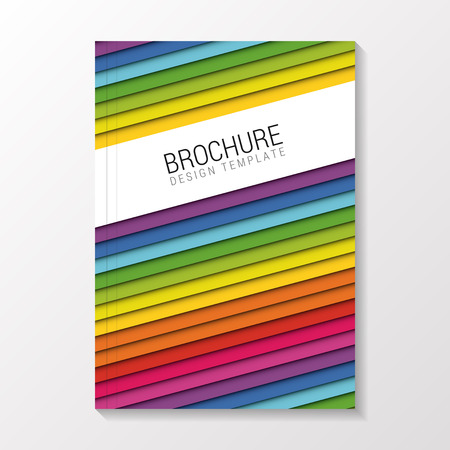 Brochure Cover with colorful strips of paper. Modern design template. Vectorのイラスト素材