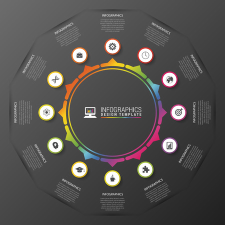 Infographics circle. Modern design template. Vector illustrationのイラスト素材