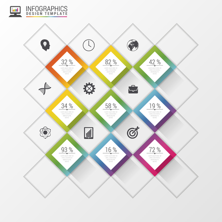 Abstract squares concept. Infographic design template. Vector illustrationのイラスト素材