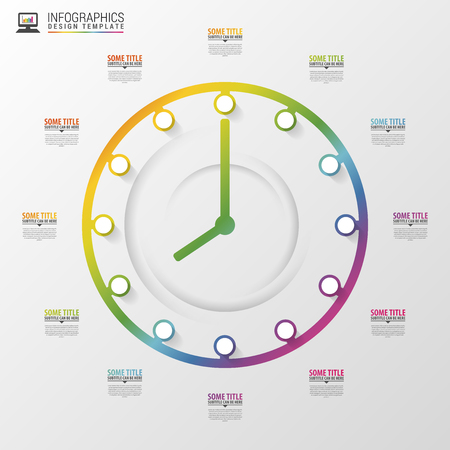 Modern work time management planning infographics. Vector illustration.のイラスト素材