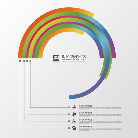 Circular stylish multicolor round. Infographic design template. Vector illustration.のイラスト素材