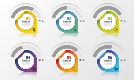 Percentage Diagram Presentation Design Elements. Infographics. Vector illustration.のイラスト素材