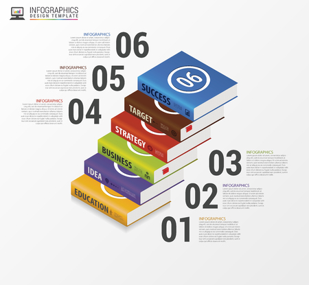 Book infographic template. Modern business concept. Vector illustrationのイラスト素材