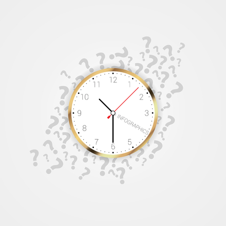Modern clock with question marks.のイラスト素材
