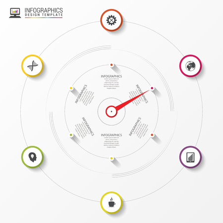 Infographic. Business concept. Colorful circle with icons. Vector illustrationのイラスト素材