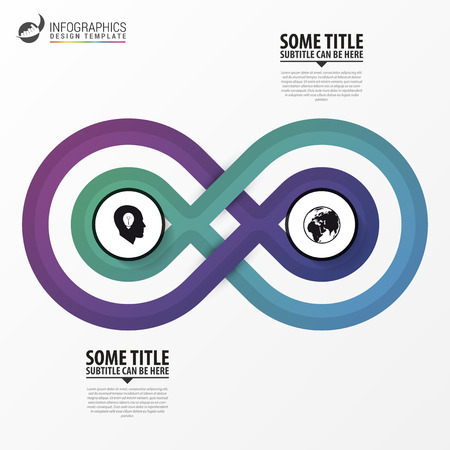 Infographic design concept. Two connected circles. Vector illustrationのイラスト素材