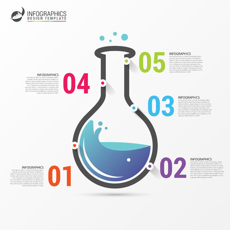 Infographic design template. Science lab concept. Vector illustrationのイラスト素材