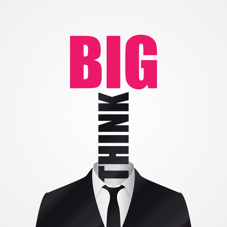 Businessman. Head with text Think Big. Vector illustrationのイラスト素材