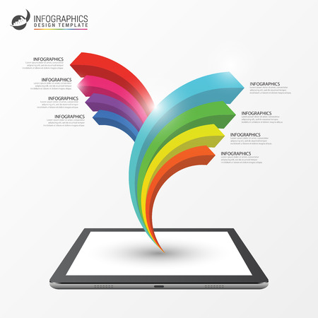 Different Way. Infographics with arrows. Modern template. Vector illustrationのイラスト素材