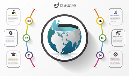 Abstract ecology infographic template. Business concept. Vector illustration.のイラスト素材
