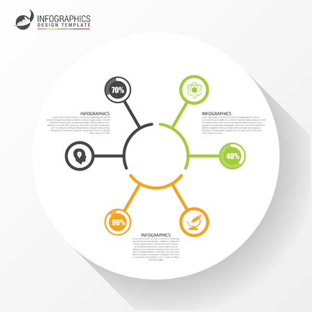 Infographics design template. Business concept with 3 steps. Vector illustrationのイラスト素材