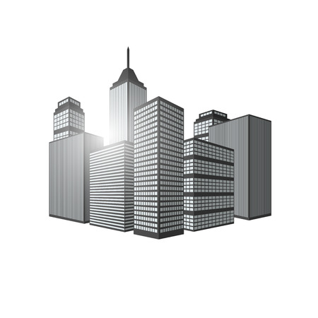 Panorama of modern city. Beautiful background. Vector illustrationのイラスト素材