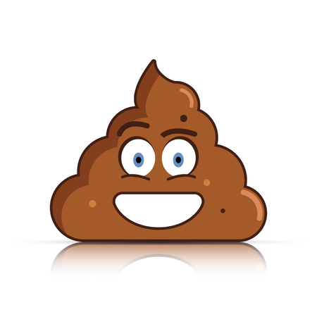 Poo face emoticon vector illustration.のイラスト素材