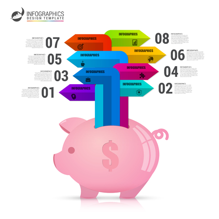 Business concept with piggy bank.のイラスト素材