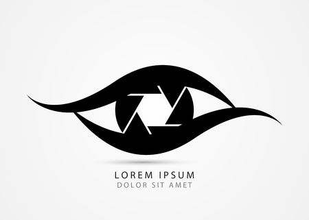 Photographer symbol. Modern creative eye. Vector illustrationのイラスト素材
