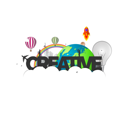 Creative design. Modern poster. Imagination concept Vector illustration.のイラスト素材