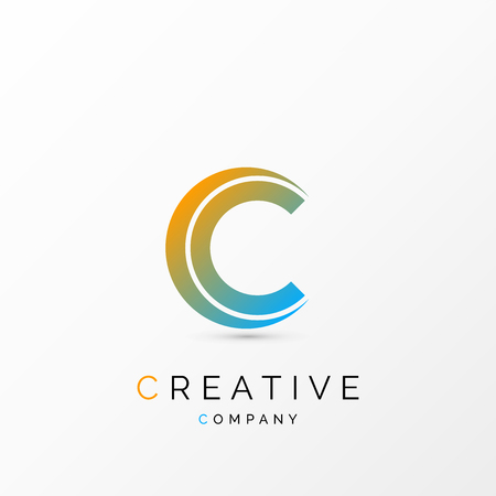 Design concept of C letter. Creative symbol. Vector illustrationのイラスト素材