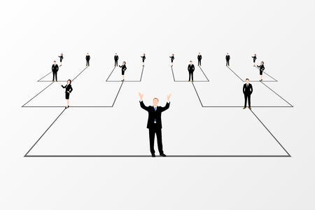 Organization chart. Corporate hierarchy. Business network. Pyramid. Vector illustrationのイラスト素材