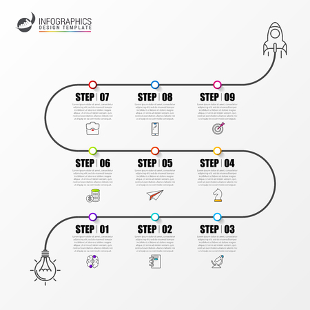 Timeline. Business concept. Infographic design template. Vector illustrationのイラスト素材